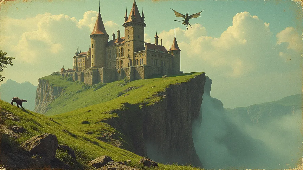 Fantasy castle postcard