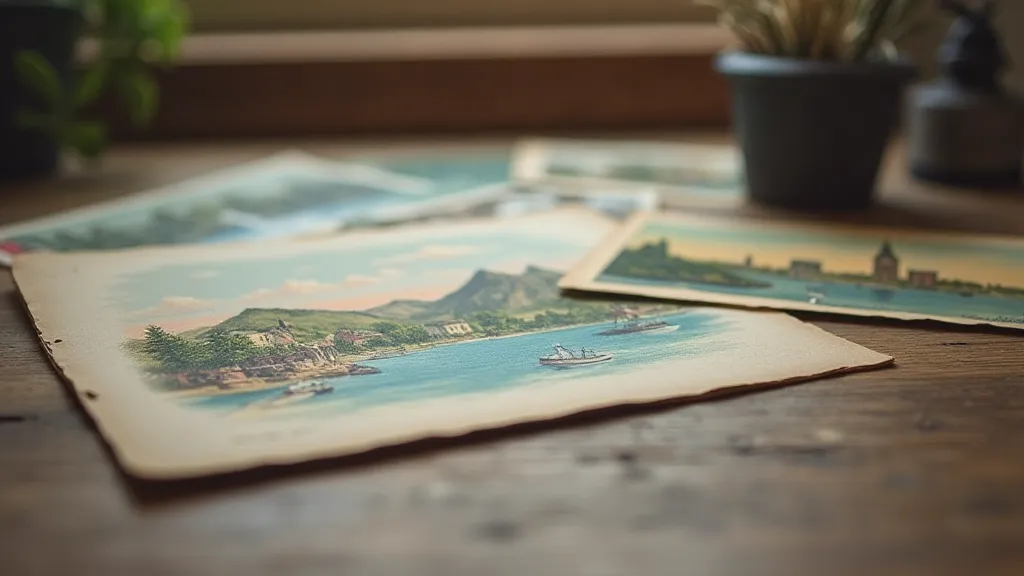 Collection of vintage, unsent postcards.