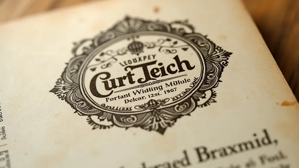 Close-up of a Curt Teich company mark on a vintage postcard