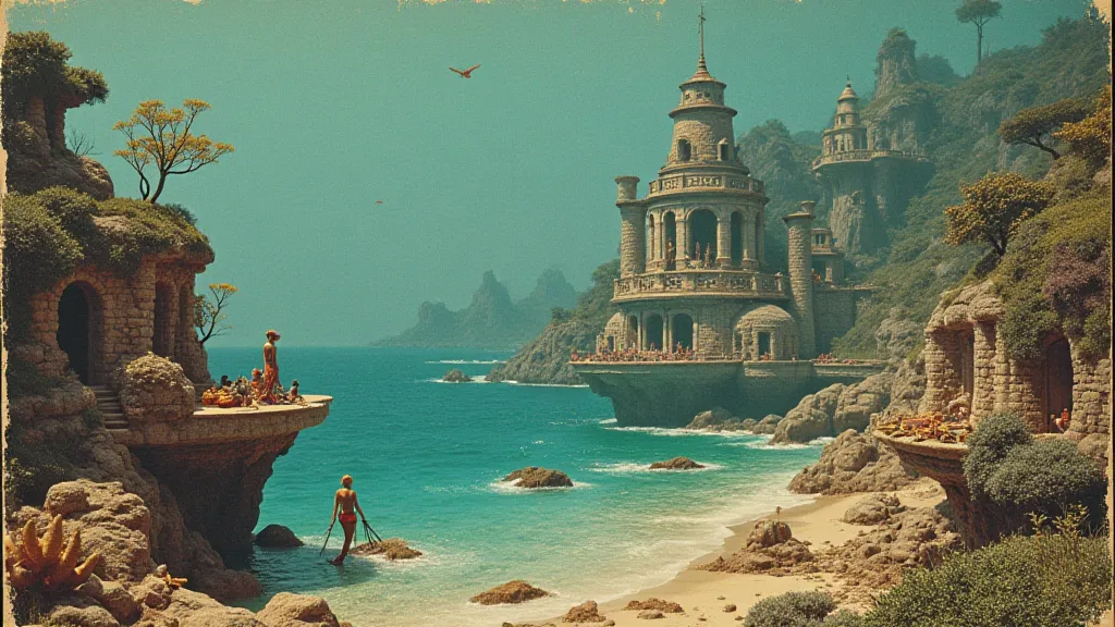 Fantasy underwater postcard