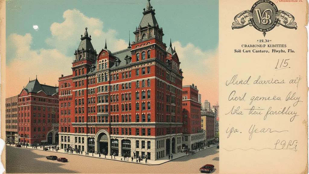 Vintage Valentine & Co. postcard of a Victorian building